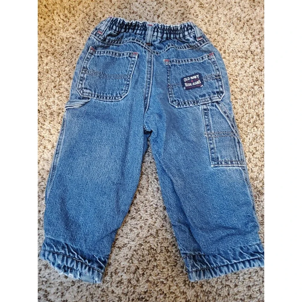 Boys carpenter jeans winter lined 18 months Old Navy snap under leg